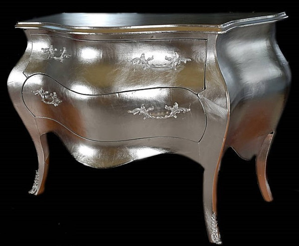Barock Kommode 120 cm SIlber - Möbel Antik Stil