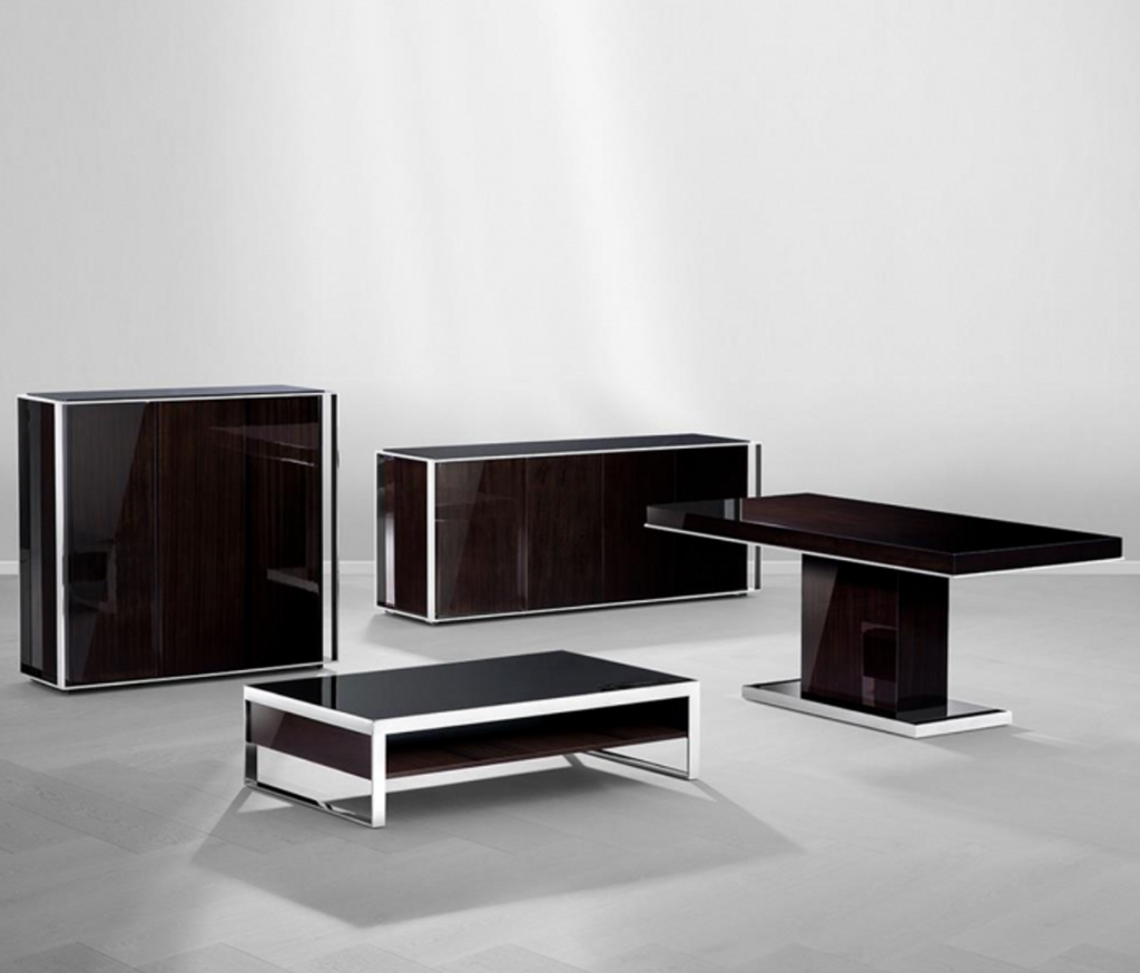 Art Deco Luxus Couchtisch Ebenholz 140 x 80 x H. 35 cm - Wohnzimmer Salon Tisch - Luxus Möbel