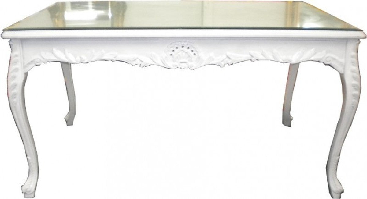 Barock Esstisch Weiss 180cm - Esszimmer Tisch