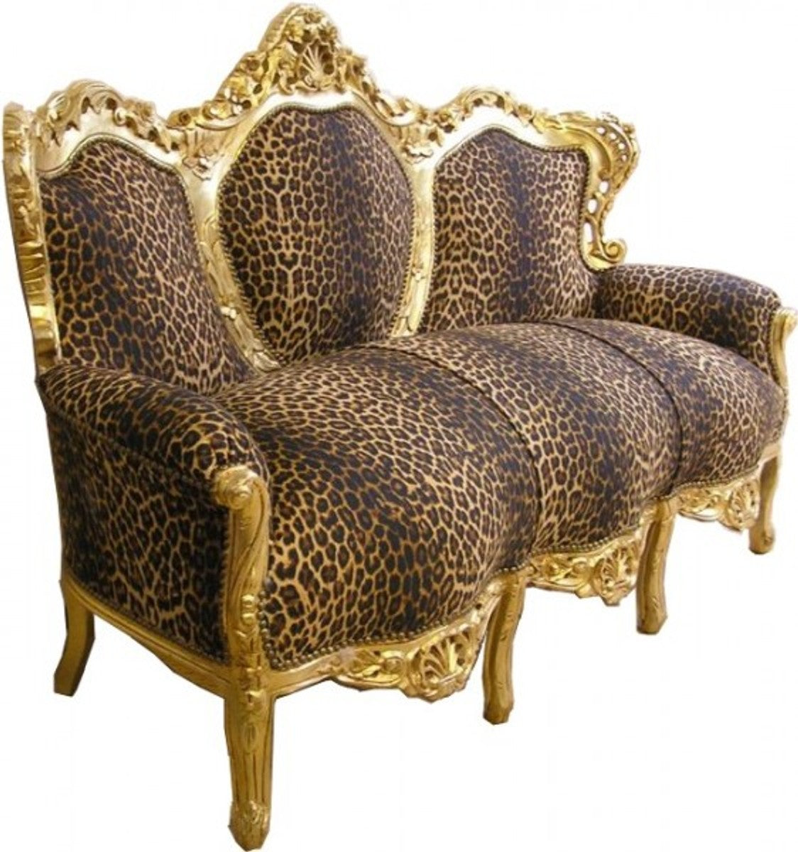Barock Lounge Sofa King Leopard / Gold