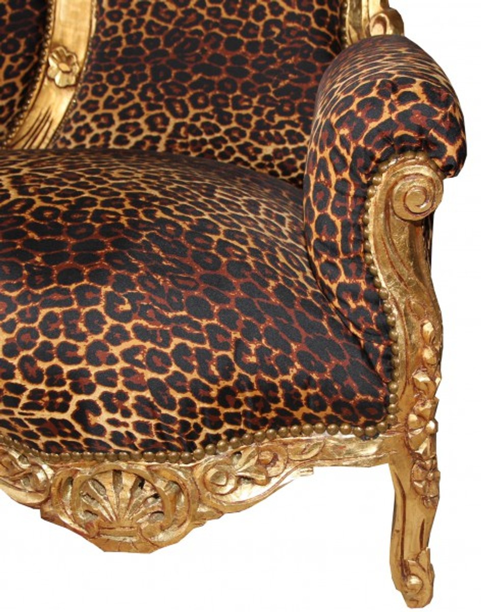 Barock 3er Sofa King Leopard/Gold - Antik Möbel