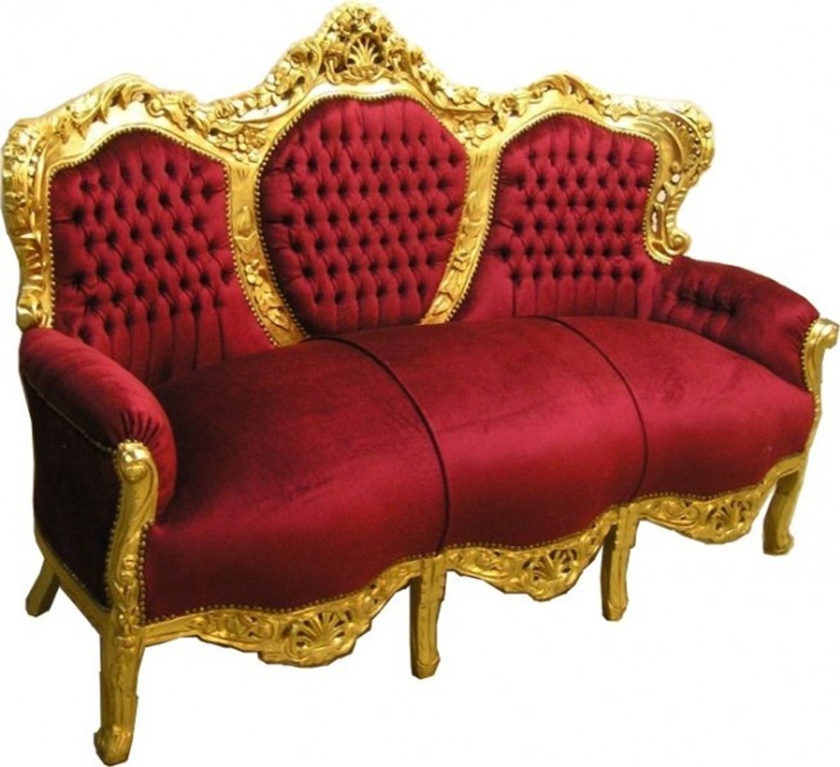 Barock Sofa King Bordeaux/Gold