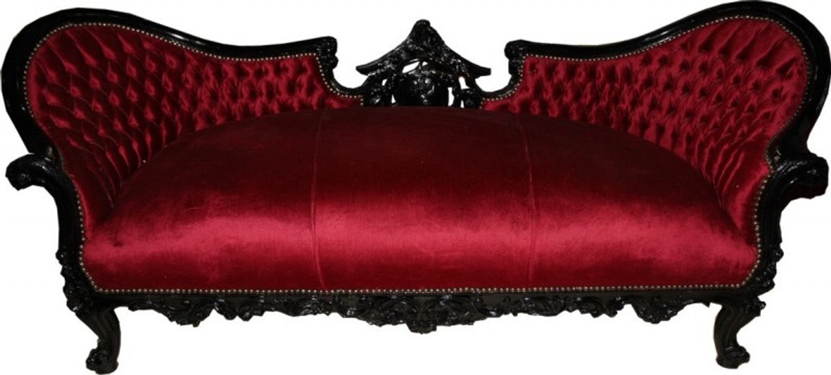 Barock Sofa Vampire Bordeaux / Schwarz