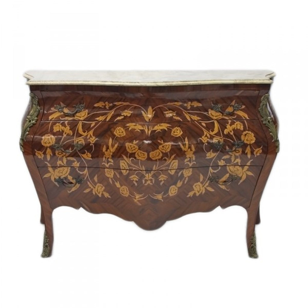 Barock Kommode mit Marmorplatte Model Mahagoni