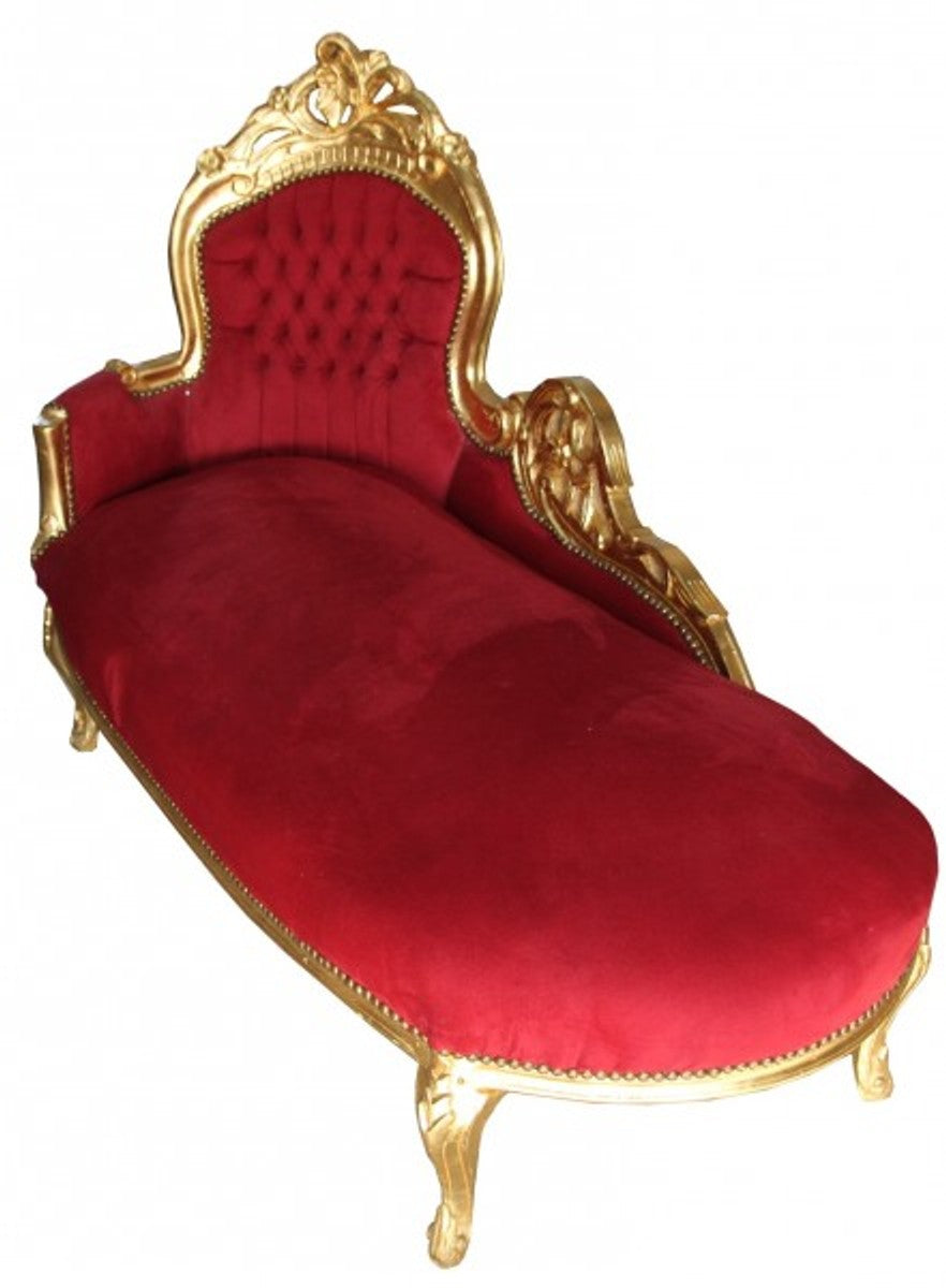 Barock Chaiselongue King Bordeaux/Gold Interior