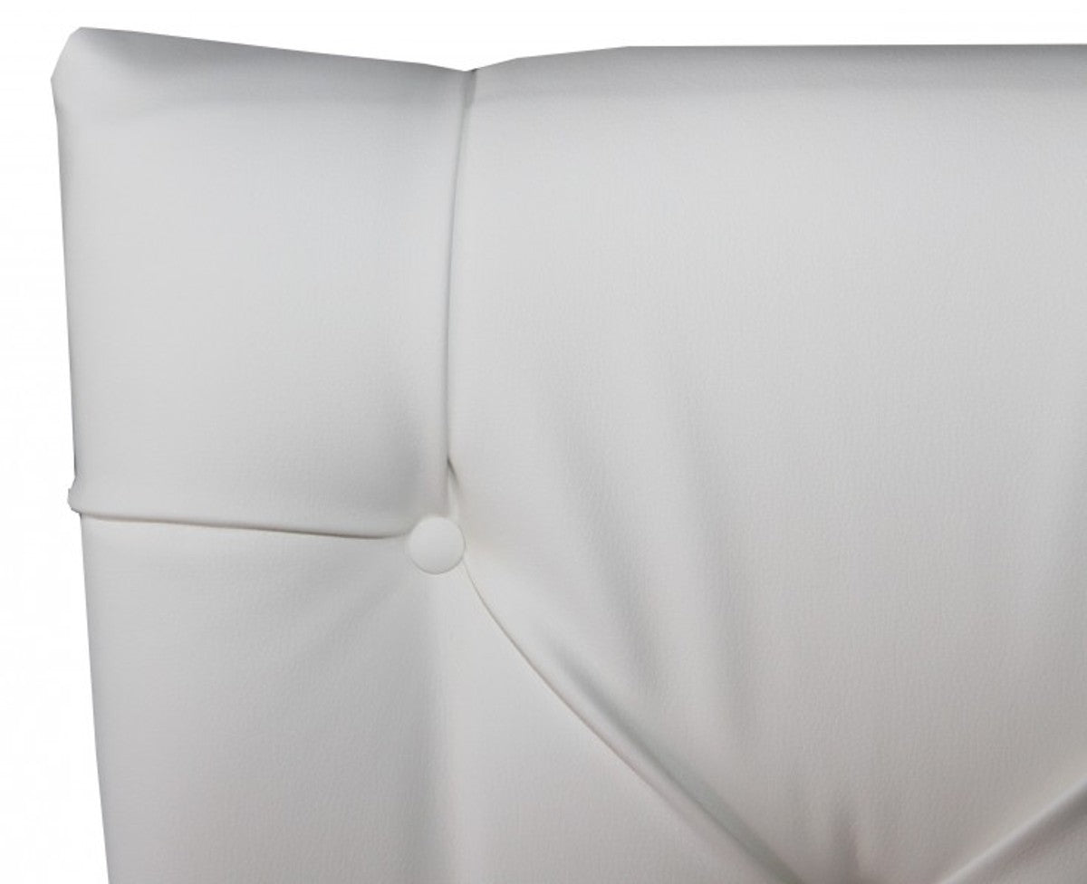 Barock Esszimmer Stuhl Weiß Lederoptik - Designer Stuhl - Luxus Qualität Hochlehnstuhl
