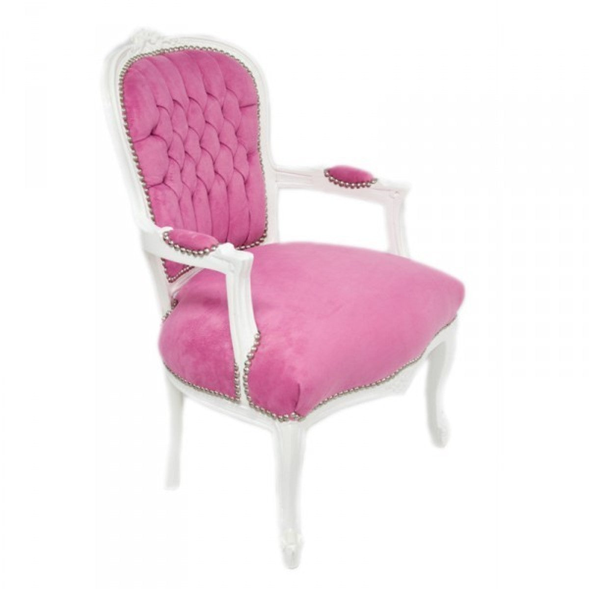 Barock Salon Stuhl Mod1 Rosa / Weiss