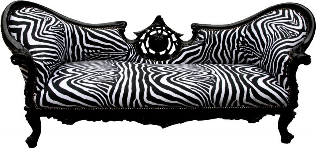 Barock Sofa Vampire Zebra / Schwarz - Möbel