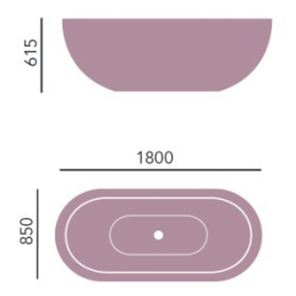 Art Deco Badewanne freistehend Weiß Modell He-Ele 1800mm - Freistehende Retro Antik Badewanne Barock