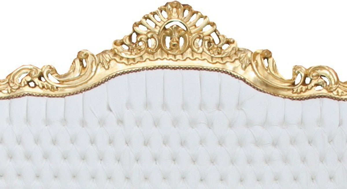 Barock 3-er Sofa Master Weiss / Gold - Antik Möbel