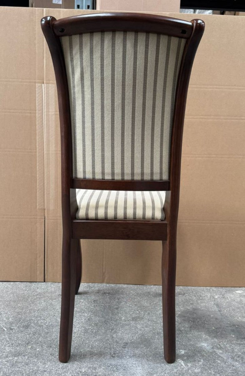 Barock Esszimmer Stuhl Creme / Silber / Dunkelbraun - Esszimmer Möbel