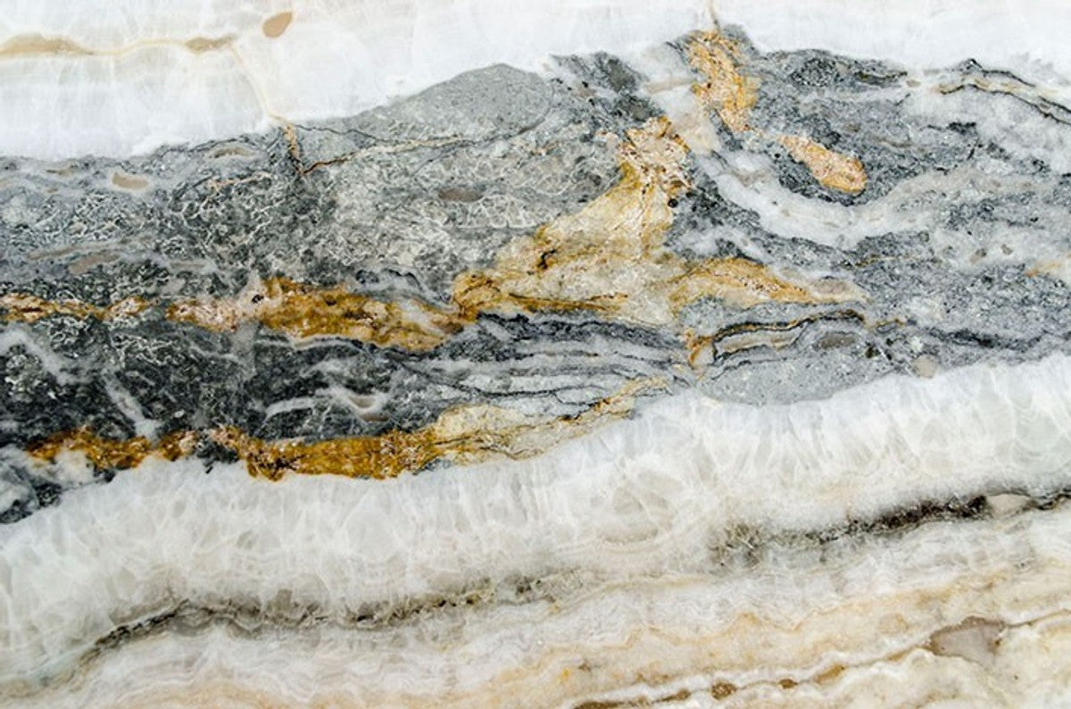 Art Deco Beistelltisch Onyx / Metall 120 x 40 cm- Jugendstil Tisch - Möbel Konsole