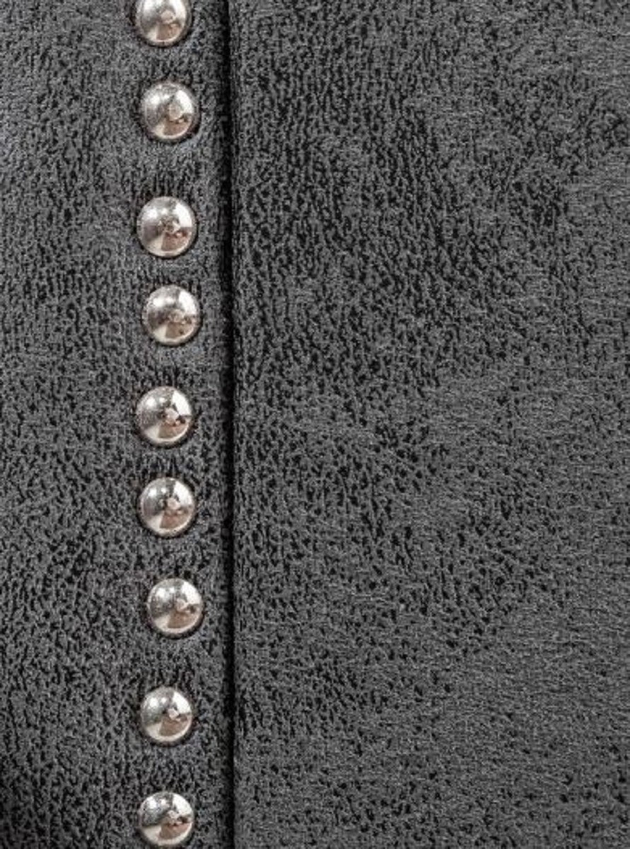 Art Deco Nachttisch mit Schublade und Glasplatte Antik Grau / Silber 47 x 41 x H. 45 cm - Schlafzimmermöbel