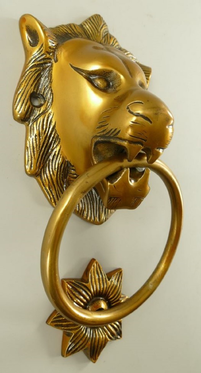 Barock Aluminium Türklopfer Löwe Bronze H. 28 cm - Barock Deko Accessoires