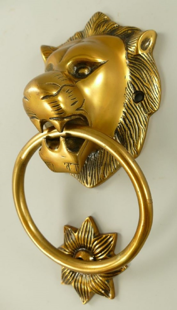 Barock Aluminium Türklopfer Löwe Bronze H. 28 cm - Barock Deko Accessoires