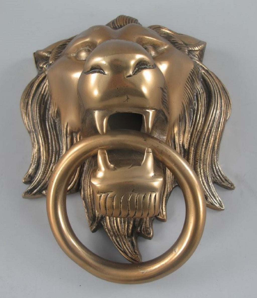 Barock Aluminium Türklopfer Löwe Bronze H. 40 cm - Barock Deko Accessoires