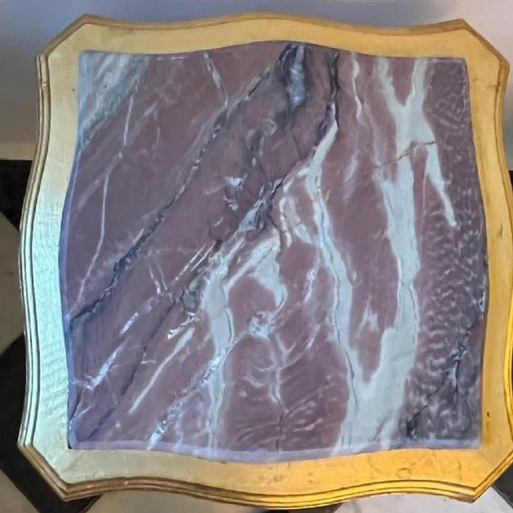 Barock Beistelltisch Gold / Grau - Quadratischer Antik Stil Tisch mit Marmorplatte - Barockstil Wohnzimmer Möbel im Barockstil - Barock Möbel