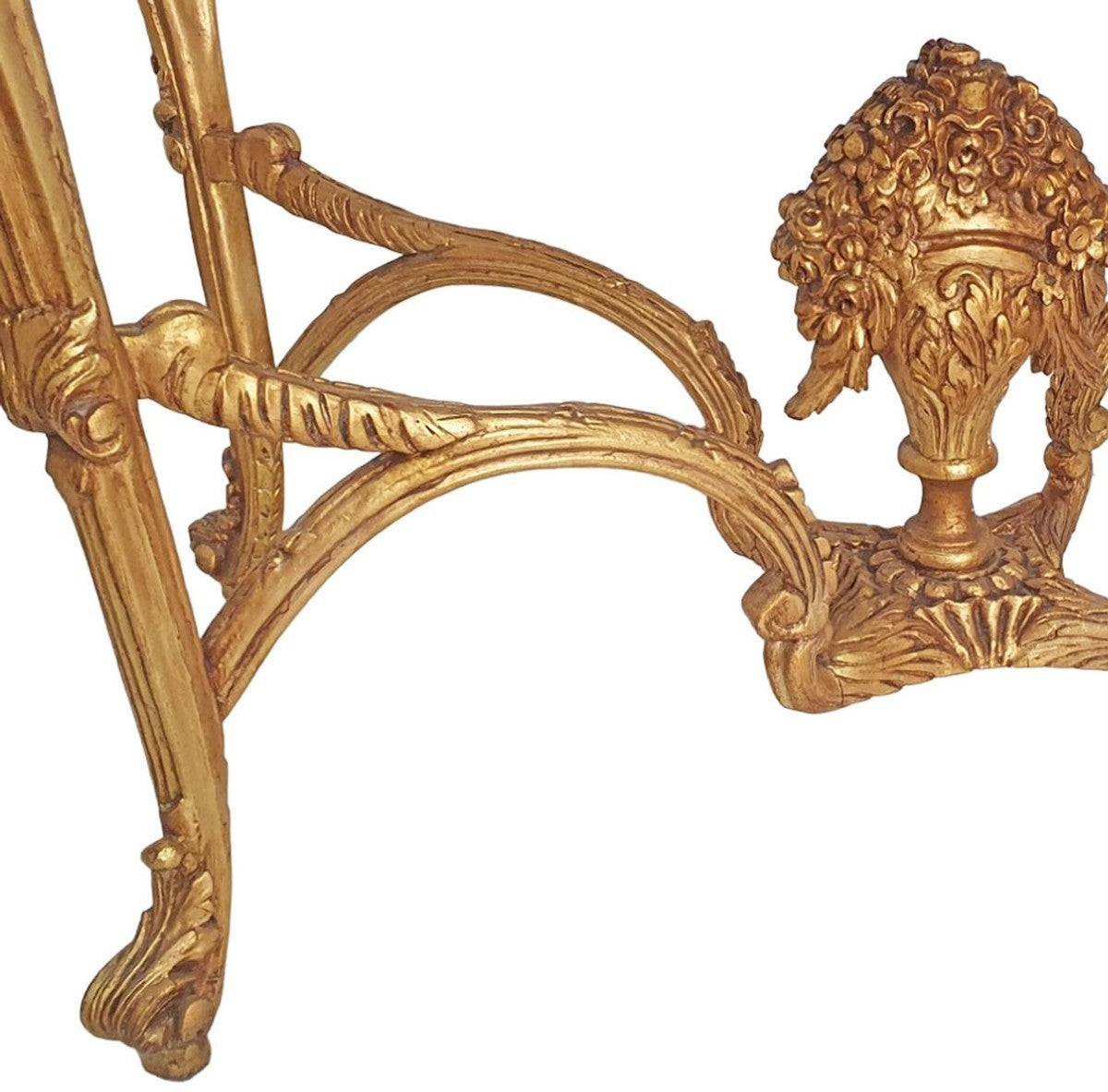 Barock Beistelltisch Gold / Grau - Rechteckiger Antik Stil Tisch mit Marmorplatte - Wohnzimmer Möbel im Barockstil - Antik Stil Möbel - Barock Möbel