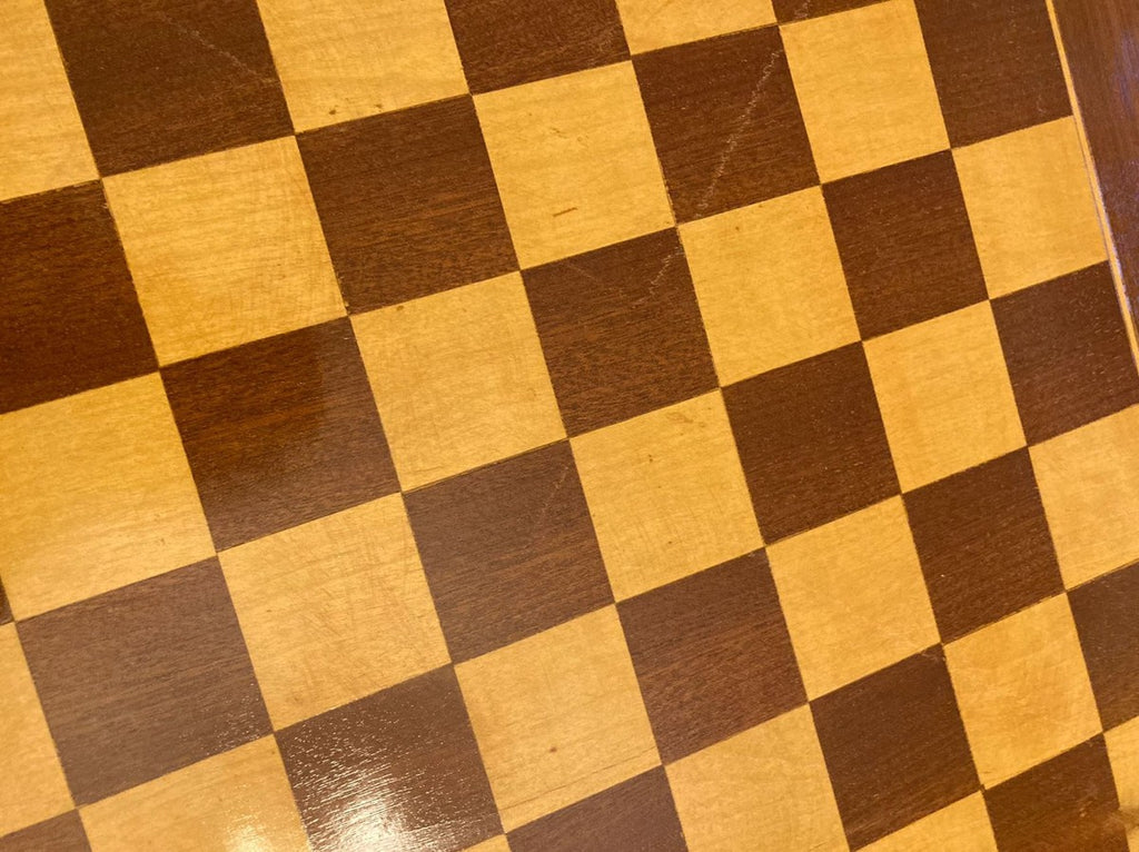 Barock Beistelltisch mit Schach & Backgammon Spielfläche Dunkelbraun / Braun / Messing 60 x 60 x H. 71 cm - Barock Möbel - Antik Stil Möbel - Edel & Prunkvoll