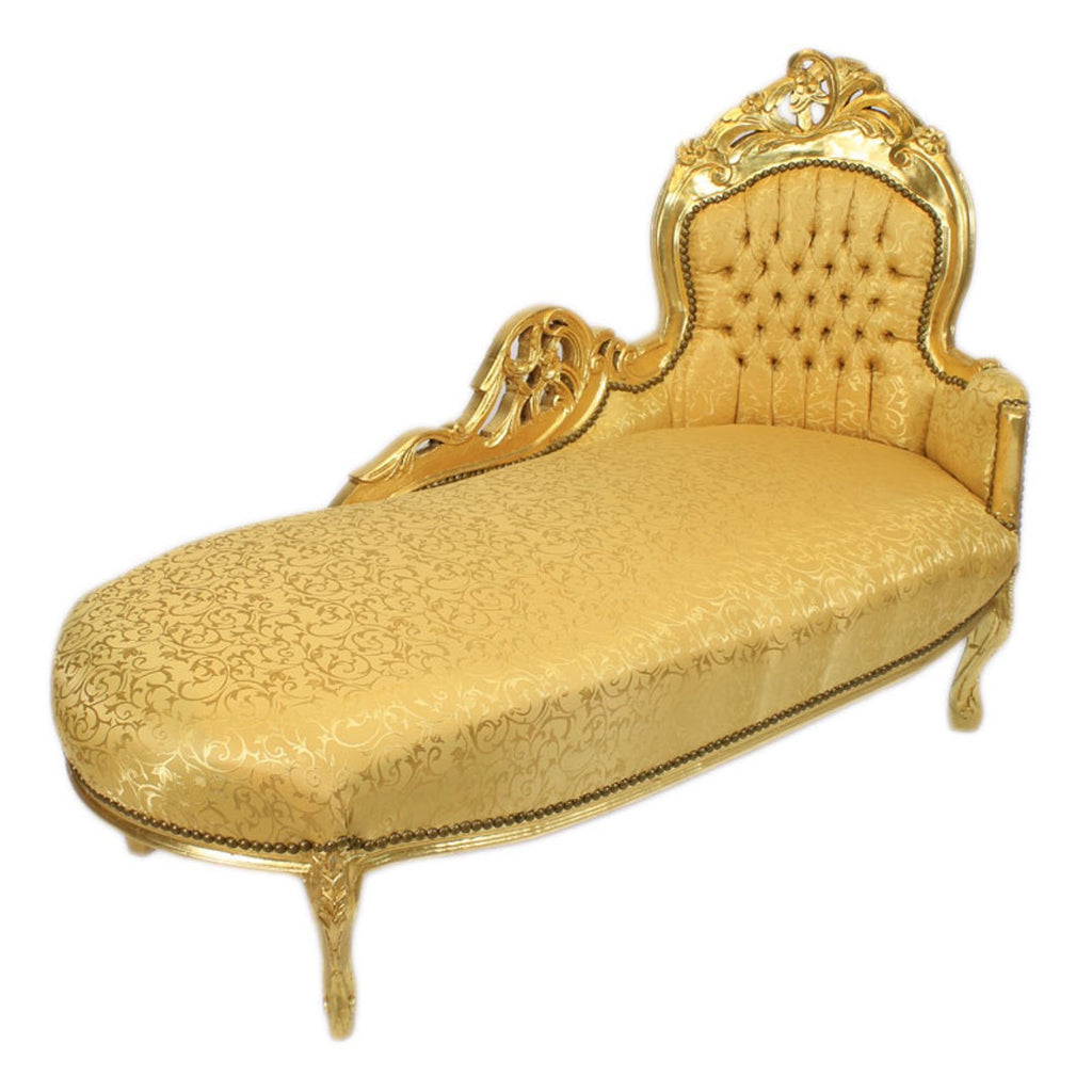 Barock Chaiselongue Gold Muster / Gold - Barock Möbel - Recamiere Liege
