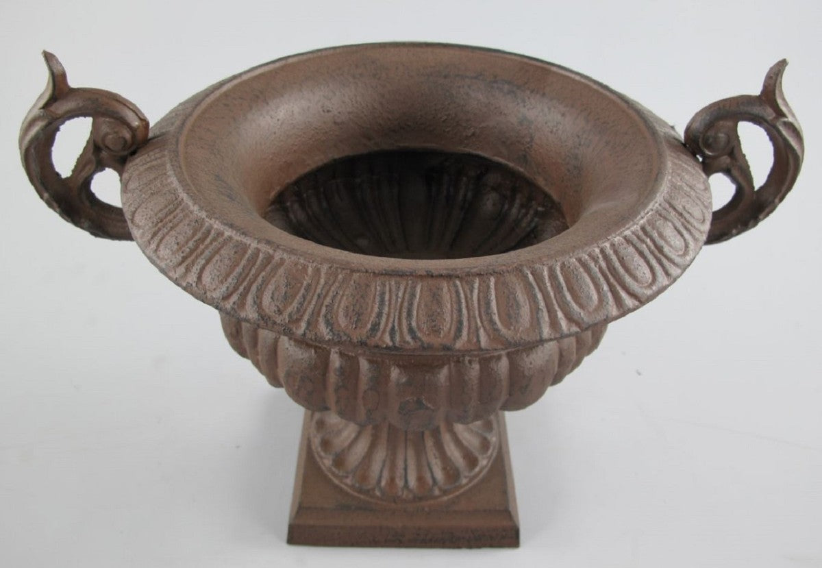 Barock Garten Deko Blumentopf Rost 37 x 26 x H. 27 cm - Prunkvoller Pflanzentopf im Barockstil - Barock Garten Deko - Barock Terrassen Deko - Barock Deko Accessoires