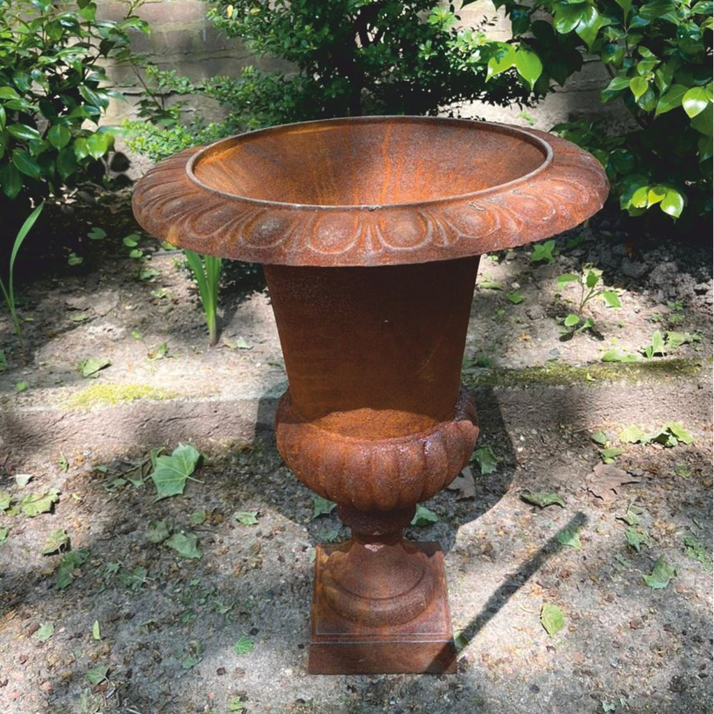 Barock Gusseisen Blumentopf Rost H. 62 cm - Barockstil Garten Deko