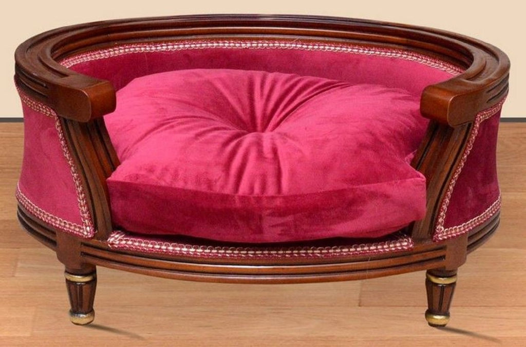 Barock Hundebett Royal Boardeauxrot / Braun / Gold - Barock Hundemöbel - Barock Tiermöbel - Möbel im Barockstil