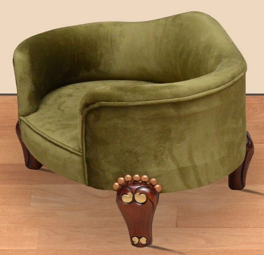 Barock Hundebett Royal Grün / Braun / Gold - Barock Hundemöbel - Barock Tiermöbel - Prunkvolle Tiermöbel im Barockstil