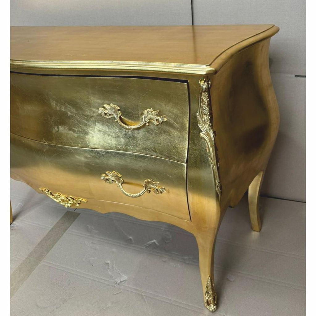 Barock Kommode mit 2 Schubladen Gold - Barock Möbel