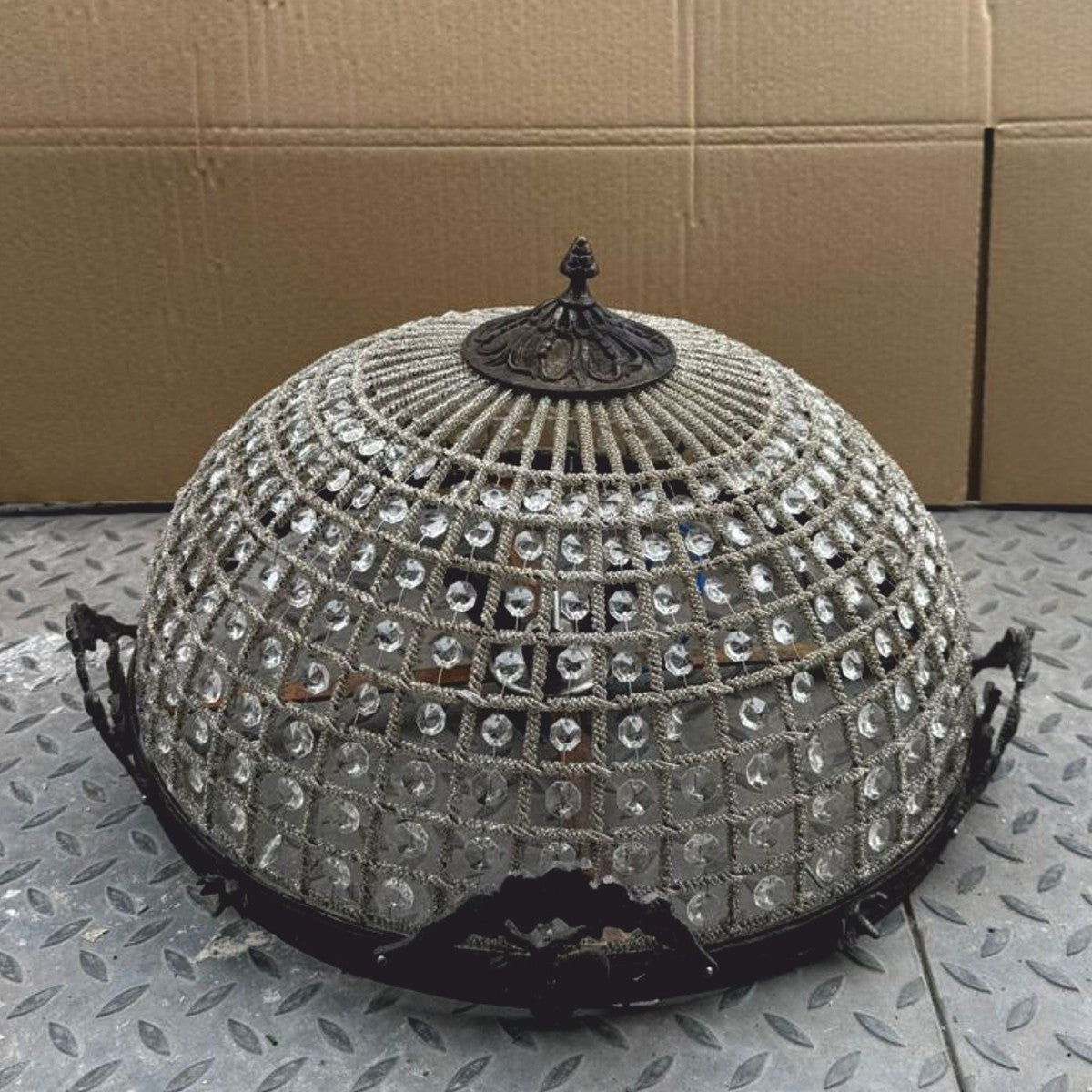 Barock Kristall Deckenleuchte Bronze Ø 50 cm - Barock Leuchten