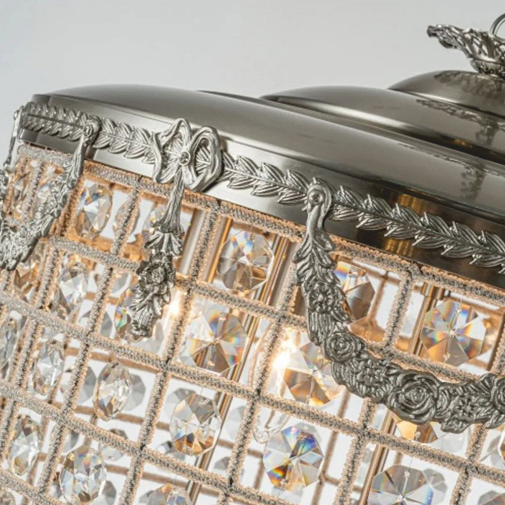 Barock Kristall Kronleuchter Silber Ø 60 x H. 85 cm - Barock Leuchten