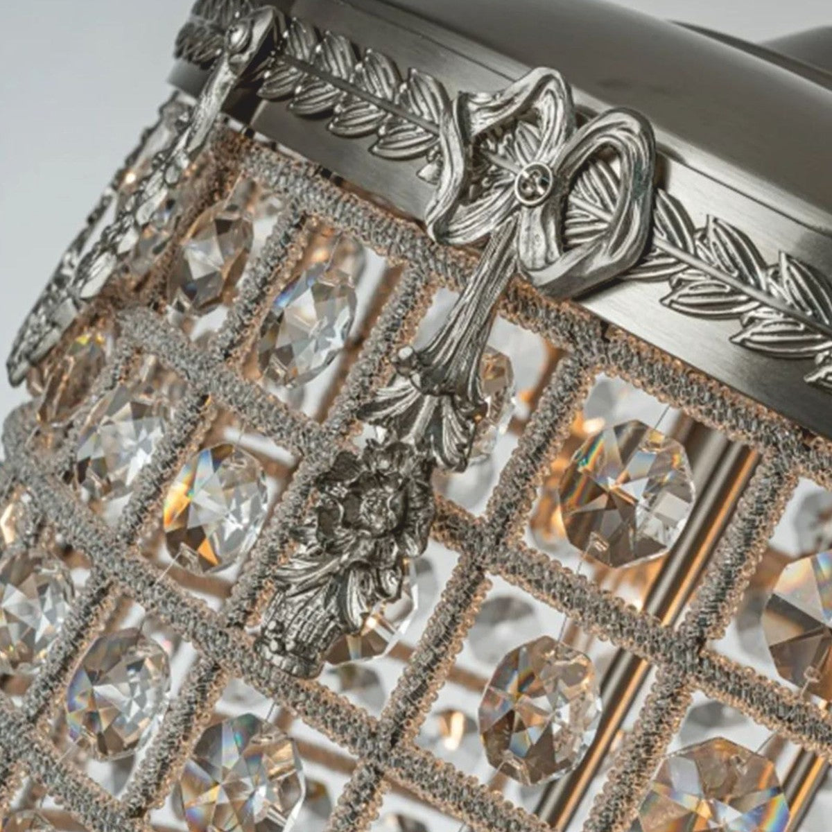 Barock Kristall Kronleuchter Silber Ø 38 x H. 65 cm - Barock Leuchten