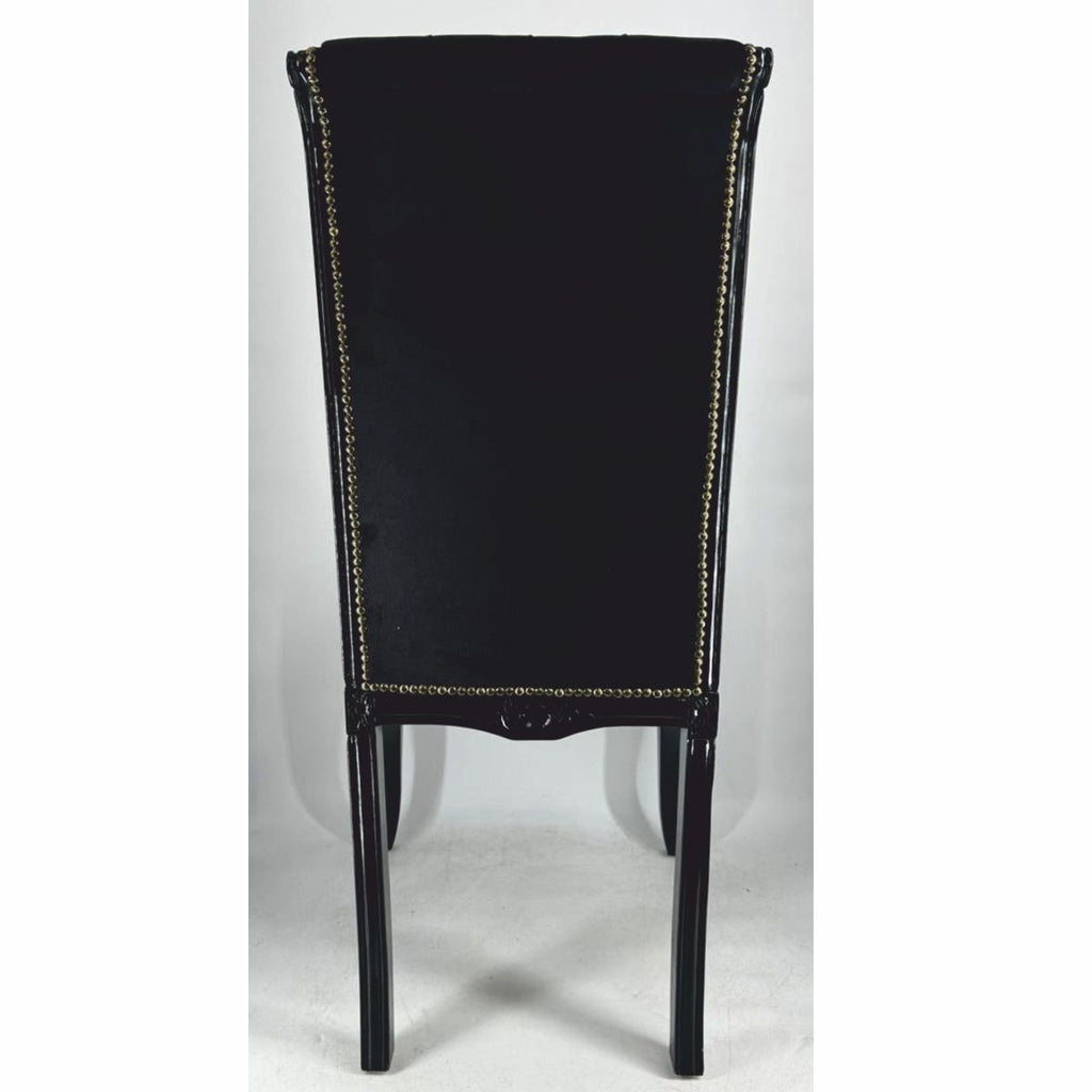 Barock Hochlehn Esszimmer Stuhl Schwarz H. 118 cm - Barock Möbel