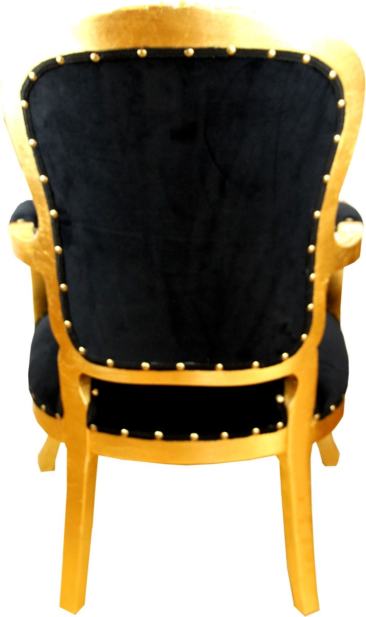 Barock Luxus Barock Salon Stuhl Laurel & Hardy / Gold