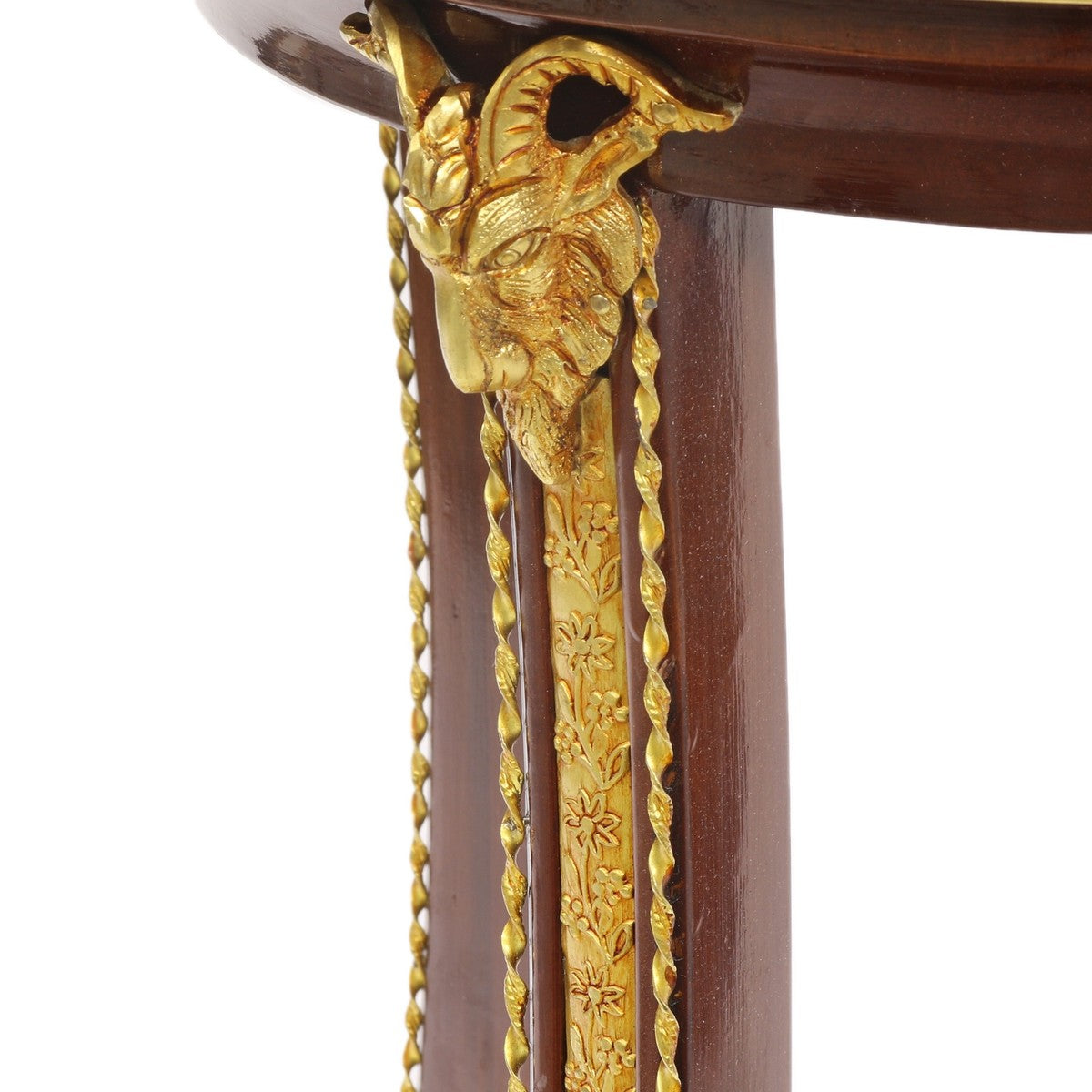 Barock Luxus Beistelltisch Mahagoni / Gold H 78 x 44 cm - Beistell Tisch Möbel Louis XIV