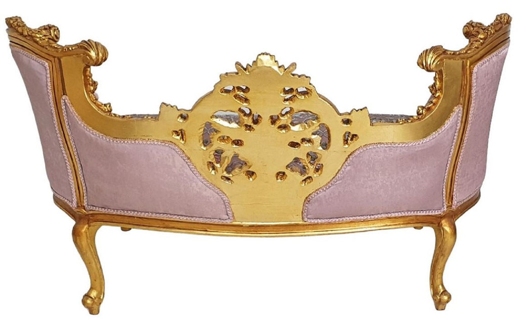 Barock Sofa Rosa / Mehrfarbig / Gold - Prunkvolles Wohnzimmer Sofa im Barockstil - Wohnzimmer Möbel im Barockstil - Barock Möbel - Barock Einrichtung