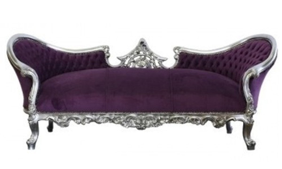 Barock Sofa Vampire Lila/Silber