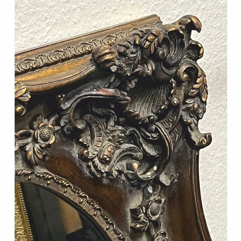 Barock Spiegel Antik Gold / Grau H. 88 cm - Barockstil Möbel