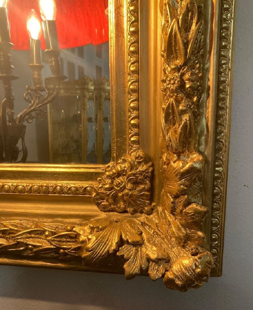 Barock Spiegel Gold - Rechteckiger Wandspiegel mit Verzierungen - Barock Garderoben Spiegel - Barockstil Wandspiegel - Barock Möbel - Möbel Barockstil - Edel & Prunkvoll