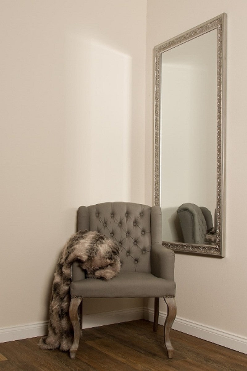 Barock Spiegel Silber 72 x H. 162 cm - Handgefertigter Barock Wandspiegel