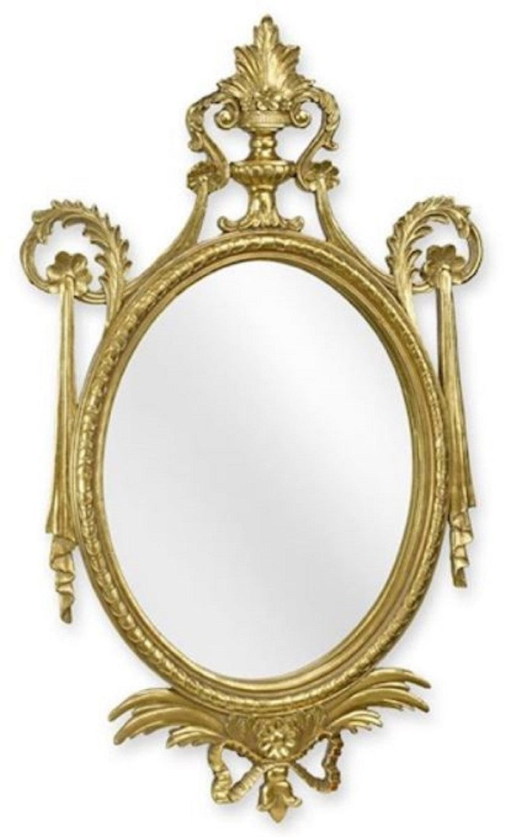 Barock Spiegel Gold 40 x H. 67,6 cm - Prunkvoller Barockstil Kunstharz Wandspiegel - Barock Möbel - Edel & Prunkvoll
