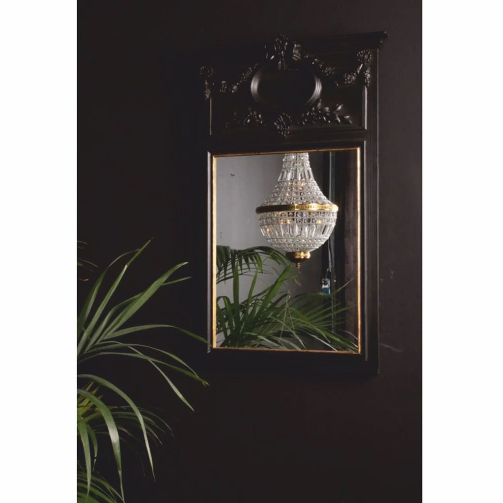 Barock Spiegel Schwarz H. 102 cm - Barockstil Möbel