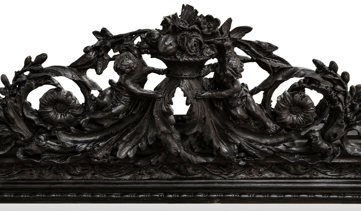 Antik Stil Wandspiegel Schwarz 142 x H. 100 cm - Barock Möbel