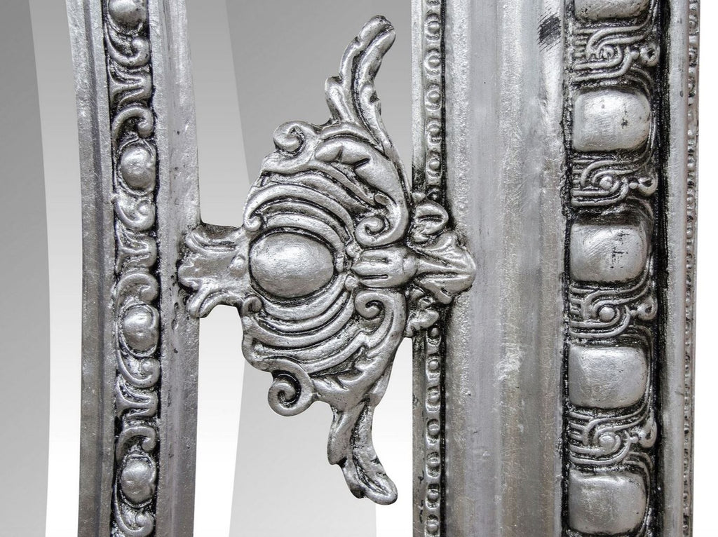 Antik Stil Spiegel / Wandspiegel Silber 118 x H. 207 cm - Barock Wohnzimmer Möbel