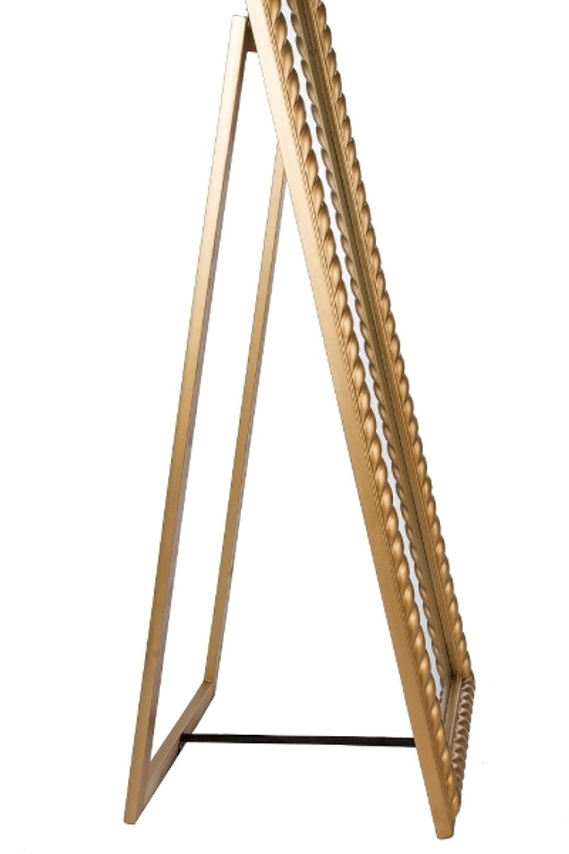 Barock Standspiegel Gold mit wunderschönem antik-goldenem Kordelrahmen H. 180 cm - Handgefertigt