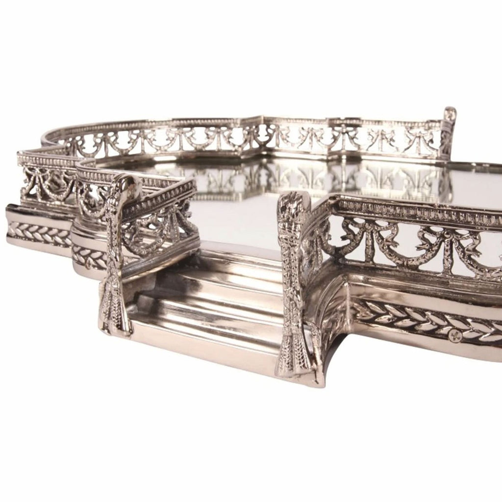 Barock Tablett Silber 57 cm - Barockstil Gastronomie Accessoires