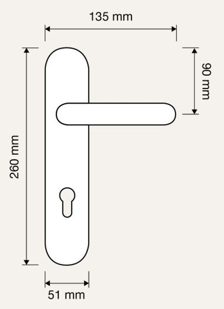 Barock Türgriff Set Messing Patiniert 13,5 x H. 26 cm - Türklinken im Barockstil