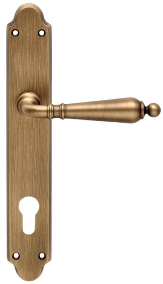 Barock Türgriff Set Messing patiniert H. 20,4 cm - Made in Italy