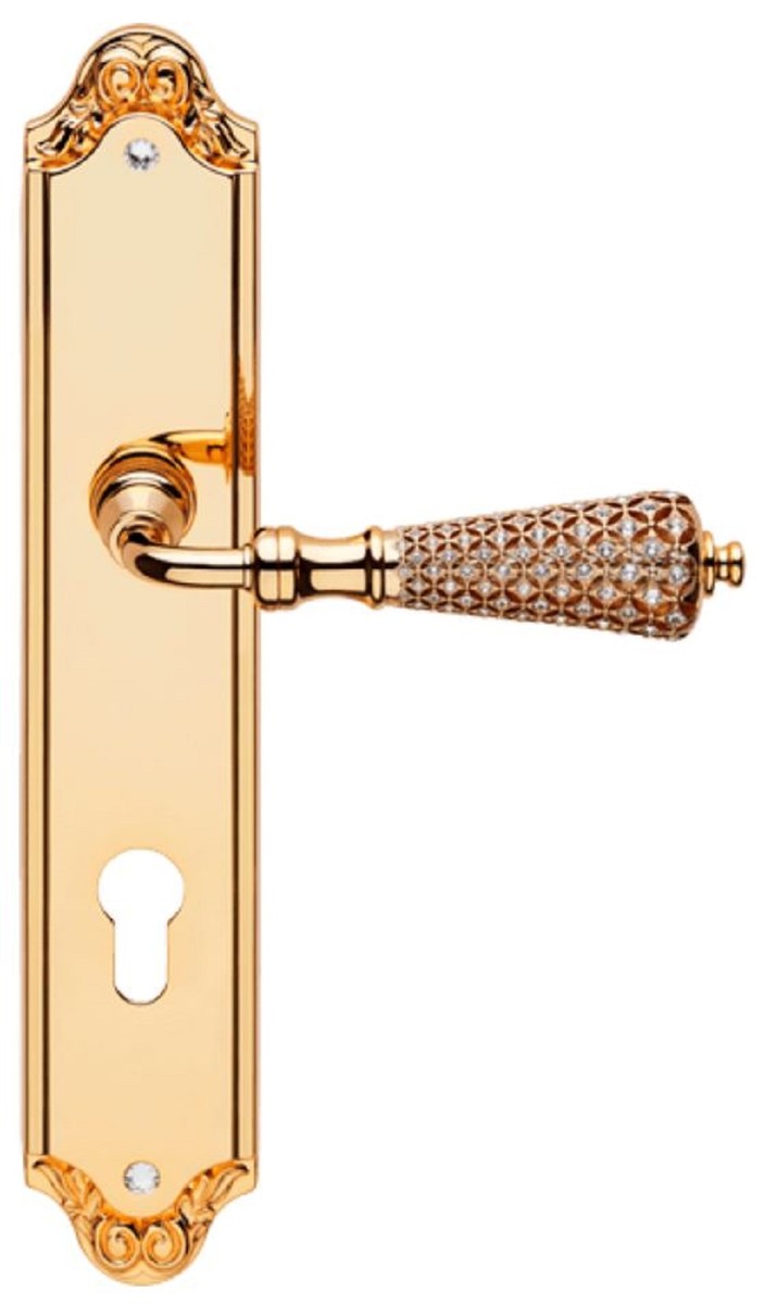 Barock Türgriff Set mit Swarovski Kristallglas H. 27,5 cm - Made in Italy