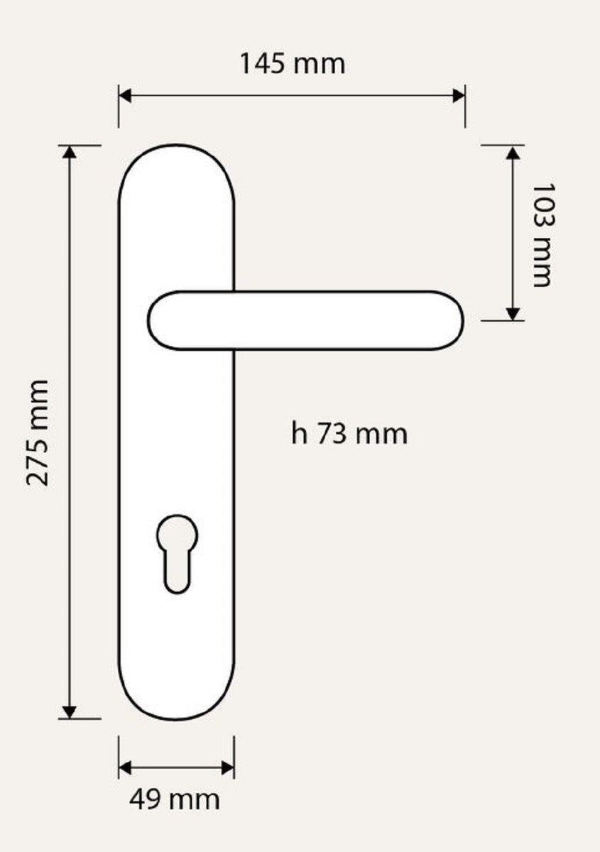 Barock Türgriff Set mit Swarovski Kristallglas H. 27,5 cm - Made in Italy